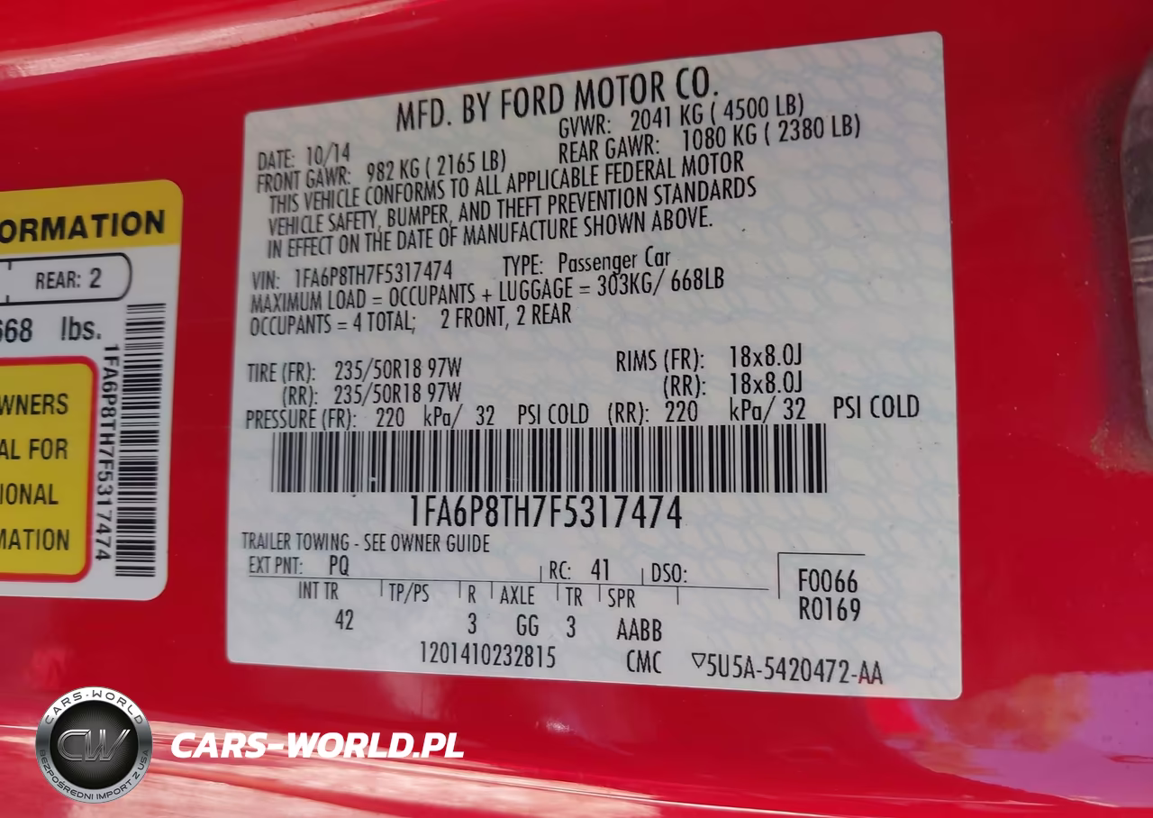 2015 Ford Mustang Ecoboost VIN:1FA6P8TH7F5317474 - 9