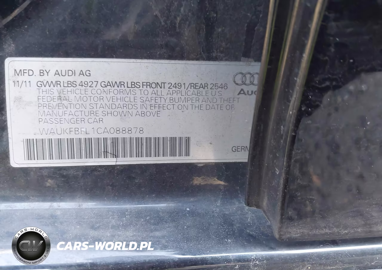 2012 Audi A4 2.0T Prestige VIN:WAUKFBFL1CA088878 - 9
