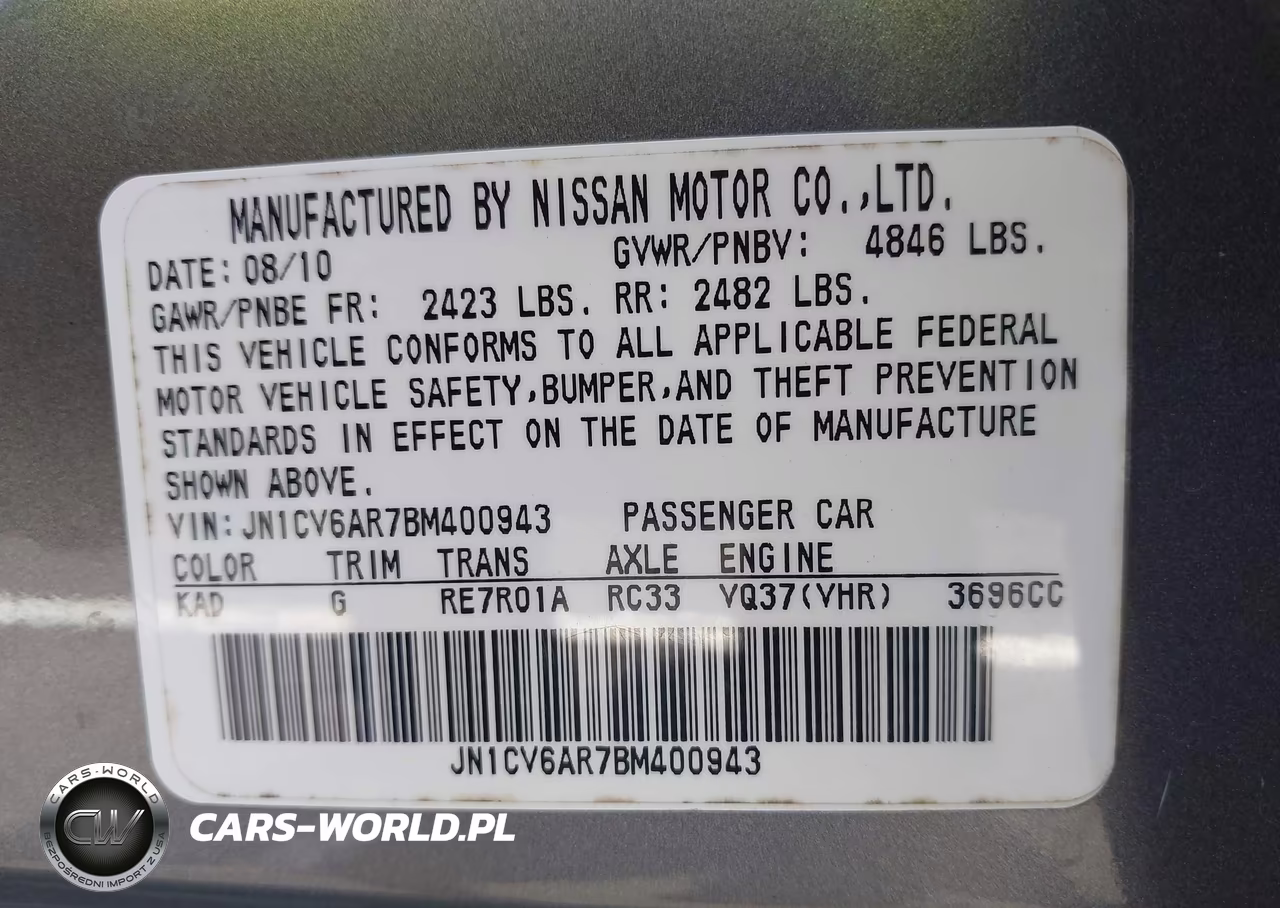 2011 Infiniti G37X VIN:JN1CV6AR7BM400943 - 9