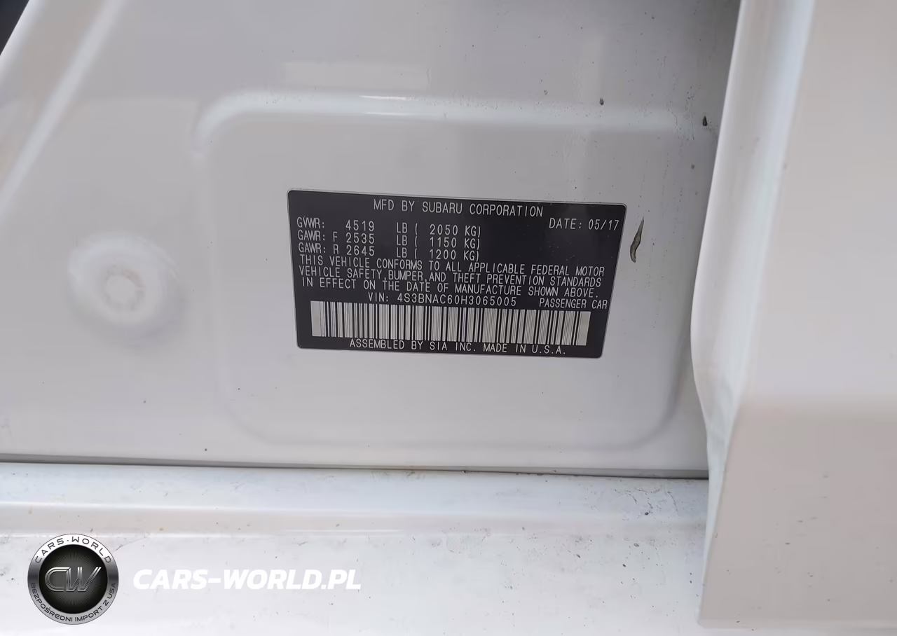 2017 Subaru Legacy 2.5I Premium VIN:4S3BNAC60H3065005 - 9