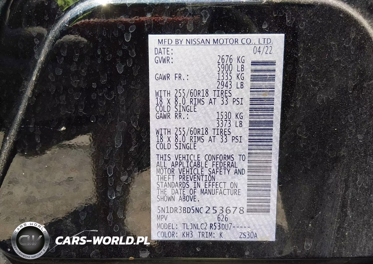 2022 Nissan Pathfinder Sv 4Wd VIN:5N1DR3BD5NC253678 - 9