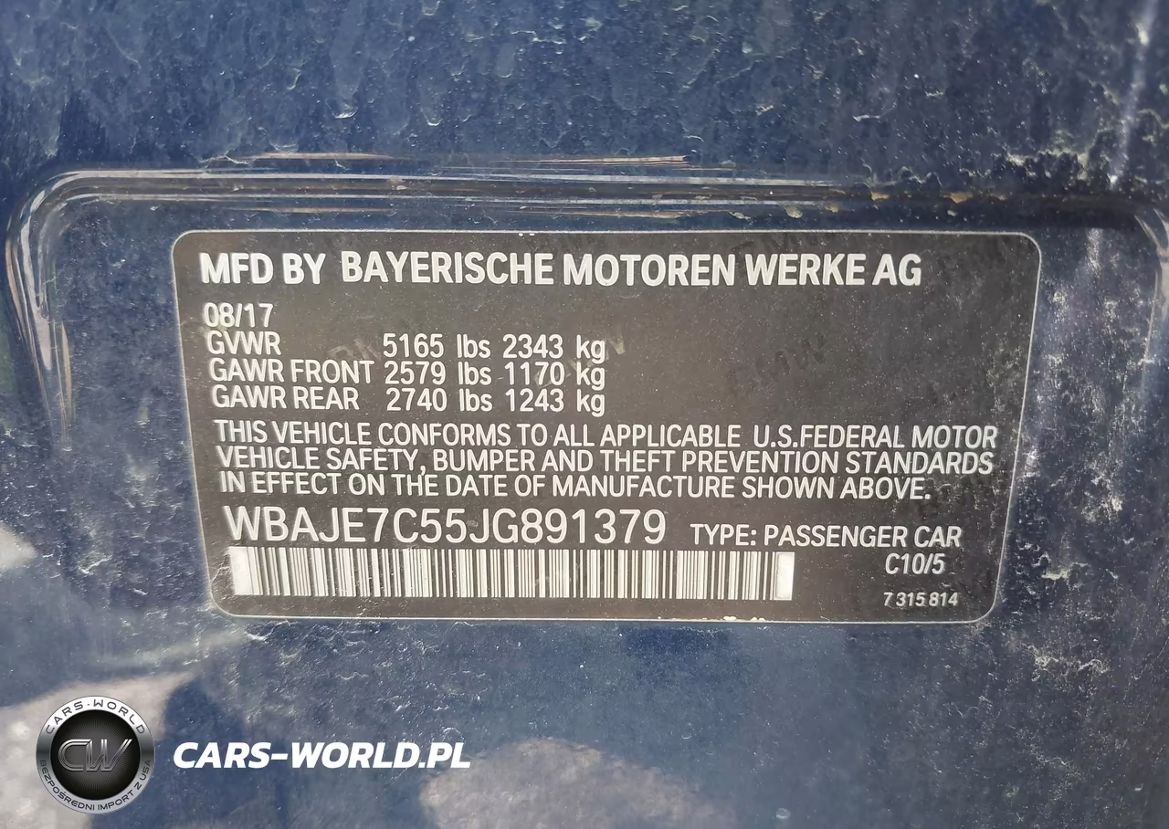 2018 BMW 540I xDrive VIN:WBAJE7C55JG891379 - 9