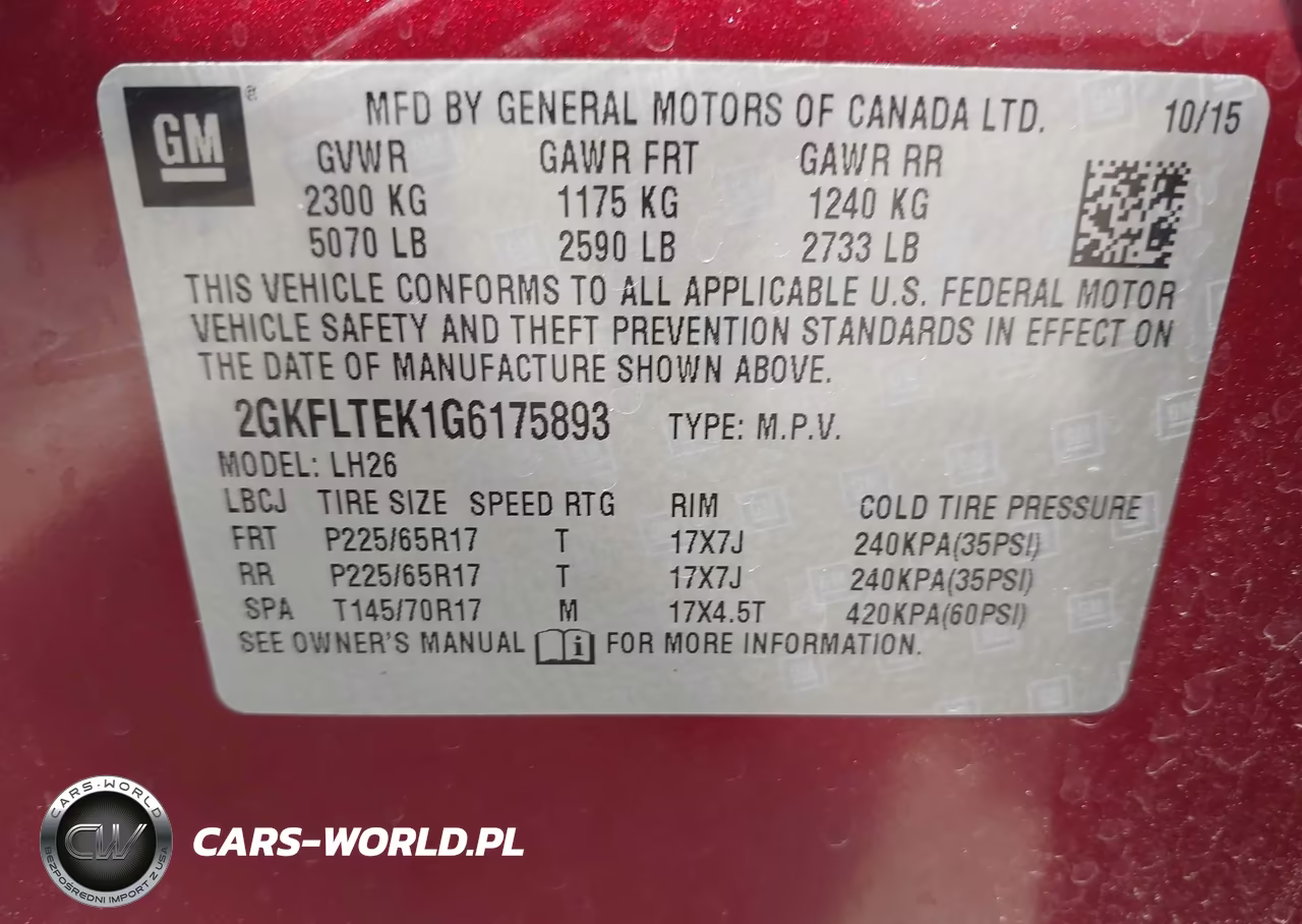 2016 GMC Terrain Sle-2 VIN:2GKFLTEK1G6175893 - 9