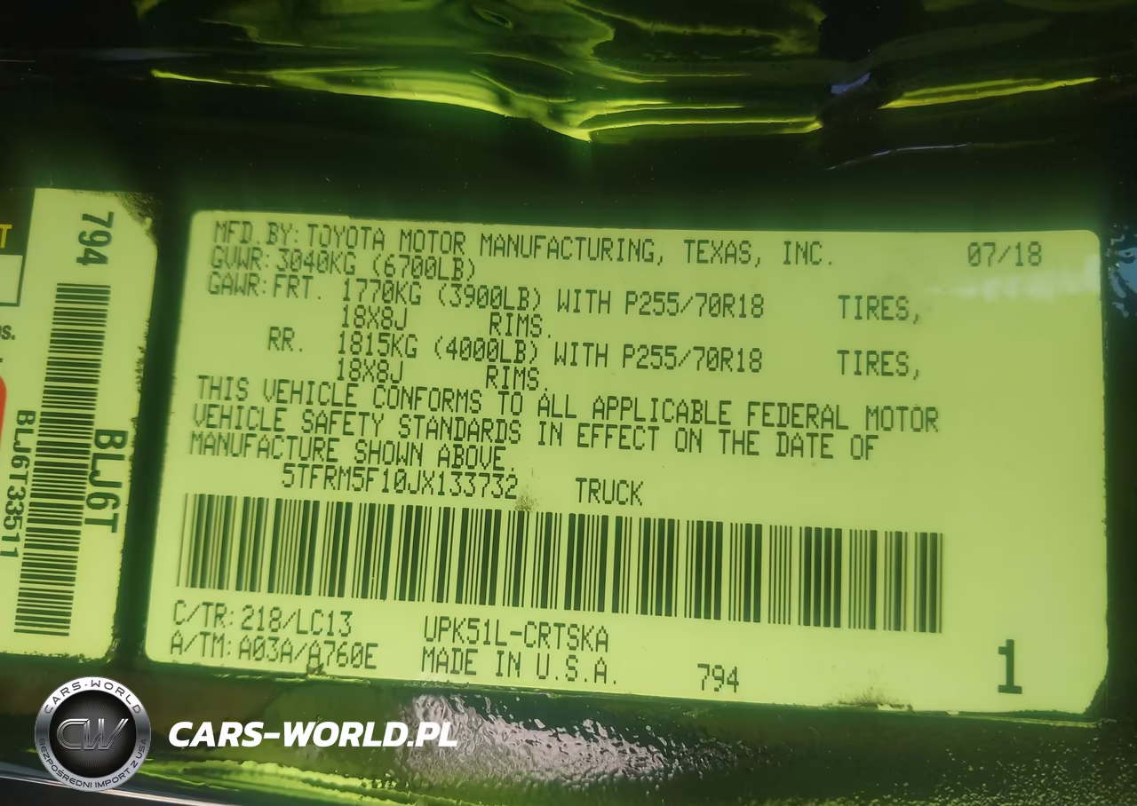 2018 Toyota Tundra Sr 4.6L V8 VIN:5TFRM5F10JX133732 - 9