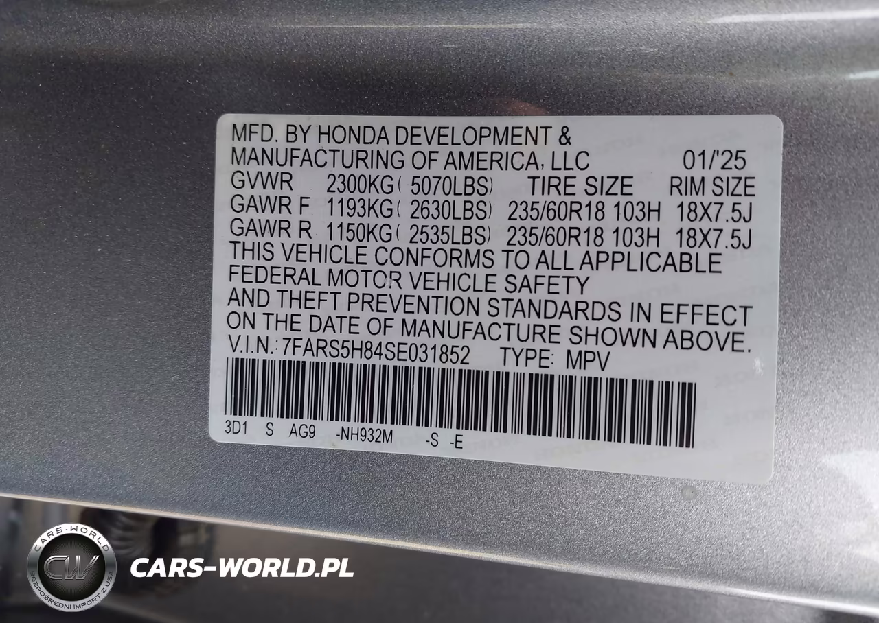 2025 Honda Cr-V Hybrid Sport-L VIN:7FARS5H84SE031852 - 9