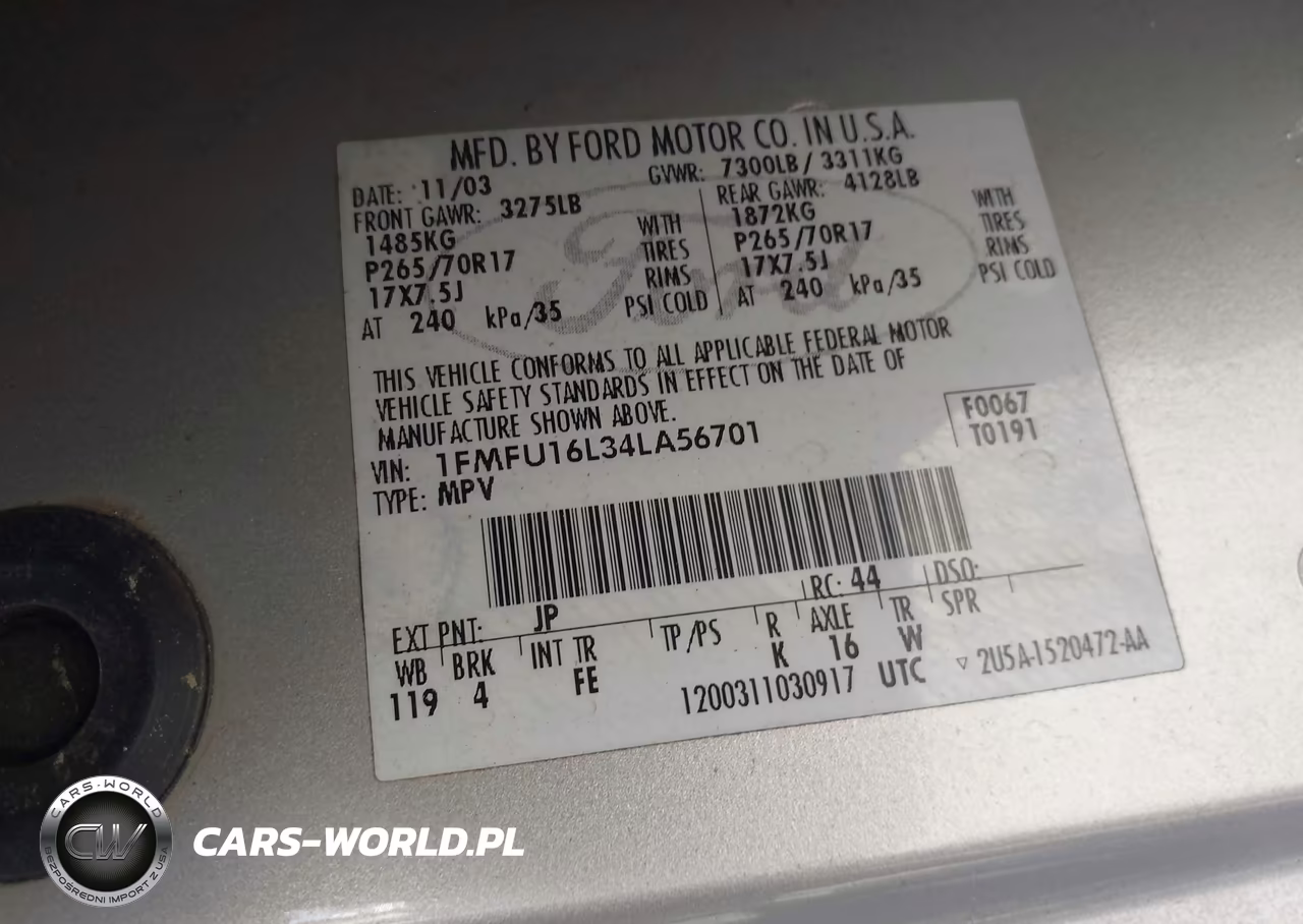 2004 Ford Expedition Nbx-Xlt VIN:1FMFU16L34LA56701 - 9