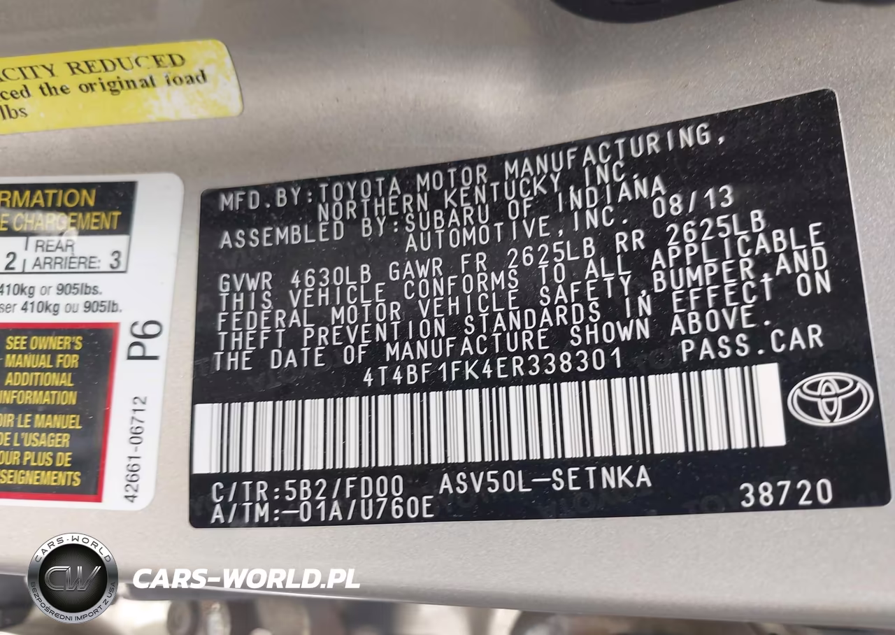 2014 Toyota Camry Le VIN:4T4BF1FK4ER338301 - 9