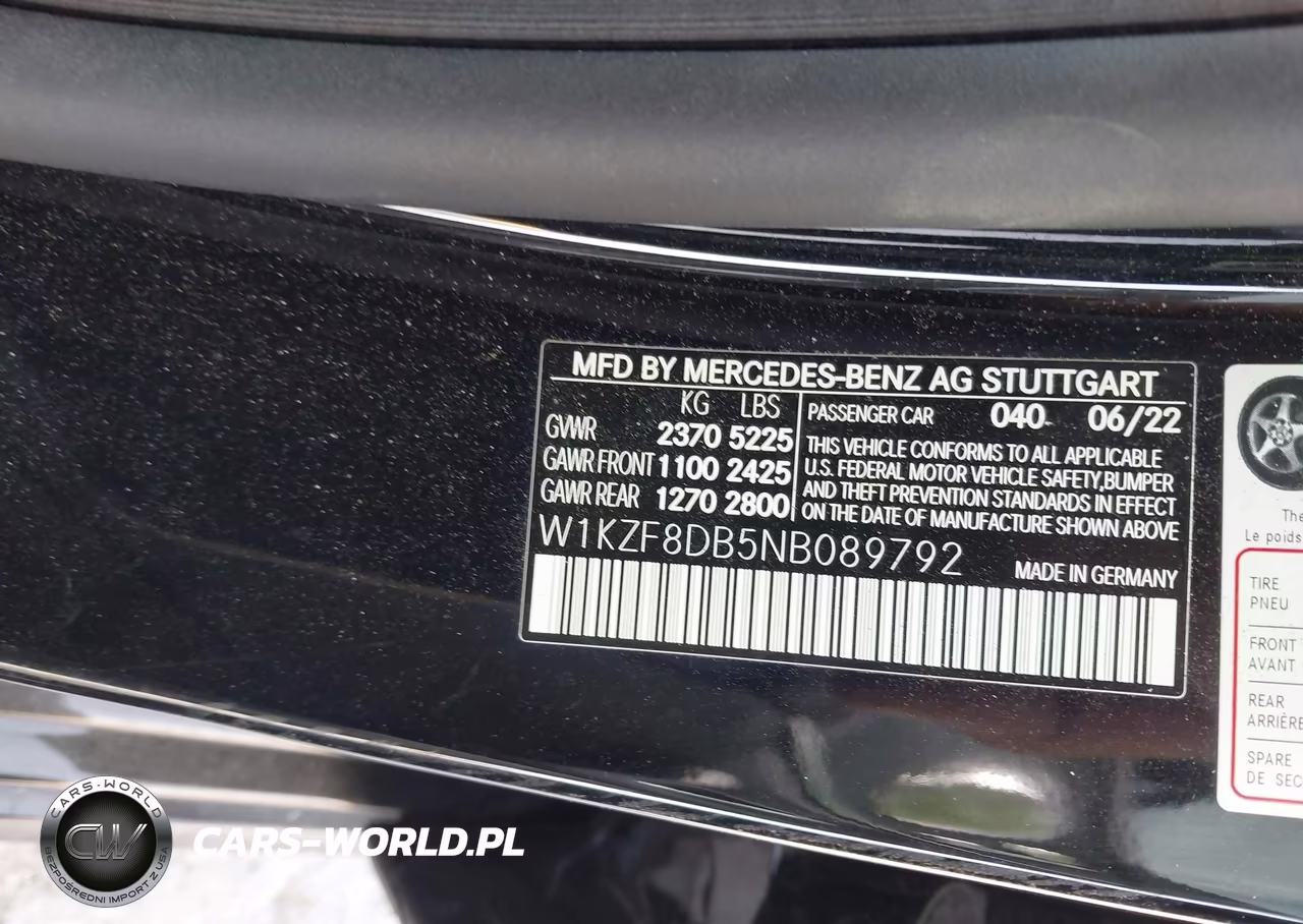 2022 Mercedes-Benz E 350 VIN:W1KZF8DB5NB089792 - 9