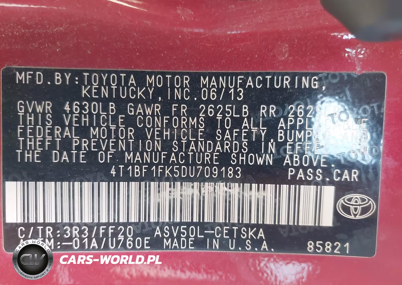 2013 Toyota Camry Se VIN:4T1BF1FK5DU709183 - 9