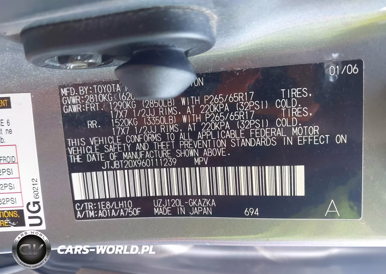 2006 Lexus Gx 470 VIN:JTJBT20X960111239 - 9