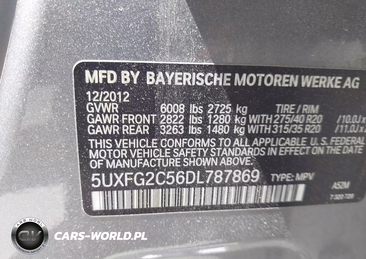 2013 BMW X6 xDrive35I VIN:5UXFG2C56DL787869 - 9