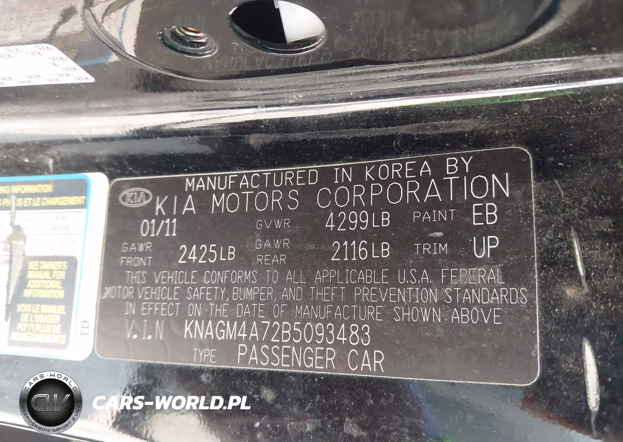 2011 Kia Optima Lx VIN:KNAGM4A72B5093483 - 9