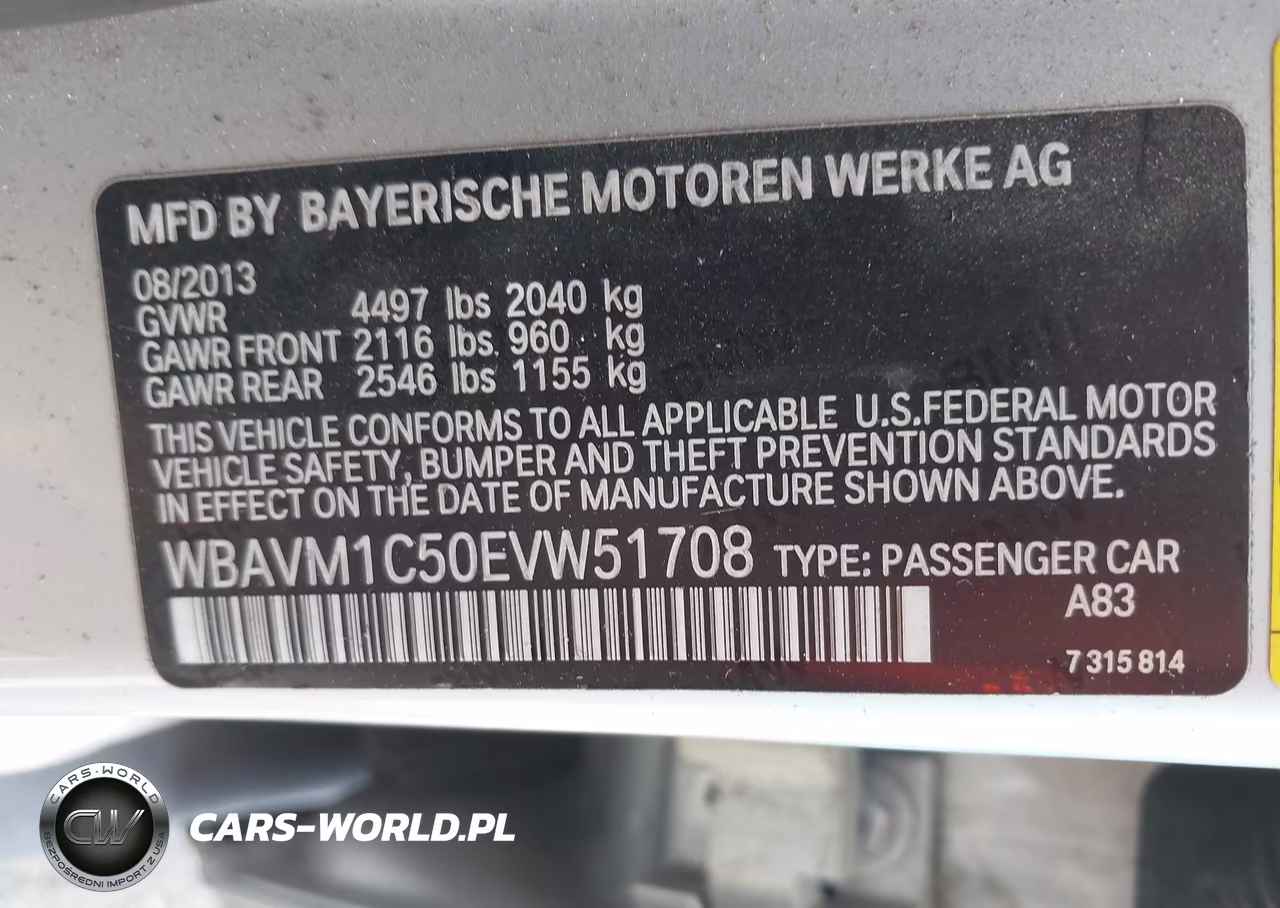 2014 BMW X1 Sdrive28I VIN:WBAVM1C50EVW51708 - 9