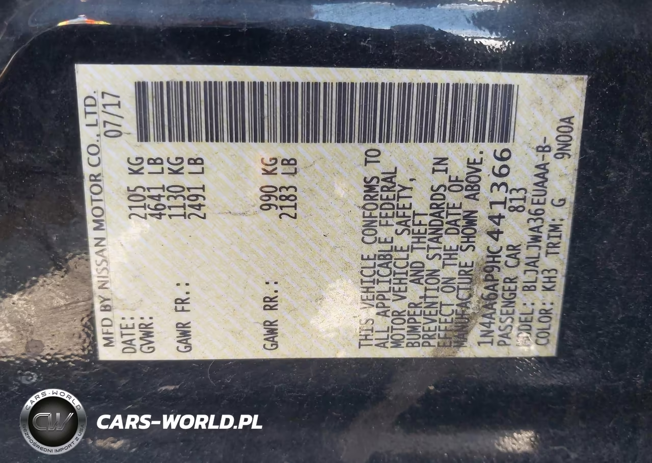 2017 Nissan Maxima 3.5 Sv VIN:1N4AA6AP9HC441366 - 9