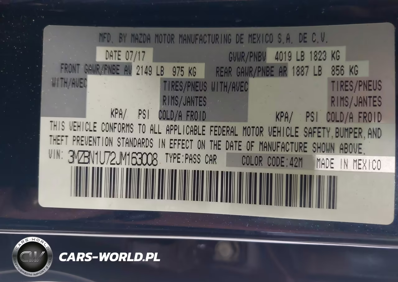 2018 Mazda Mazda3 Sport VIN:3MZBN1U72JM163008 - 9