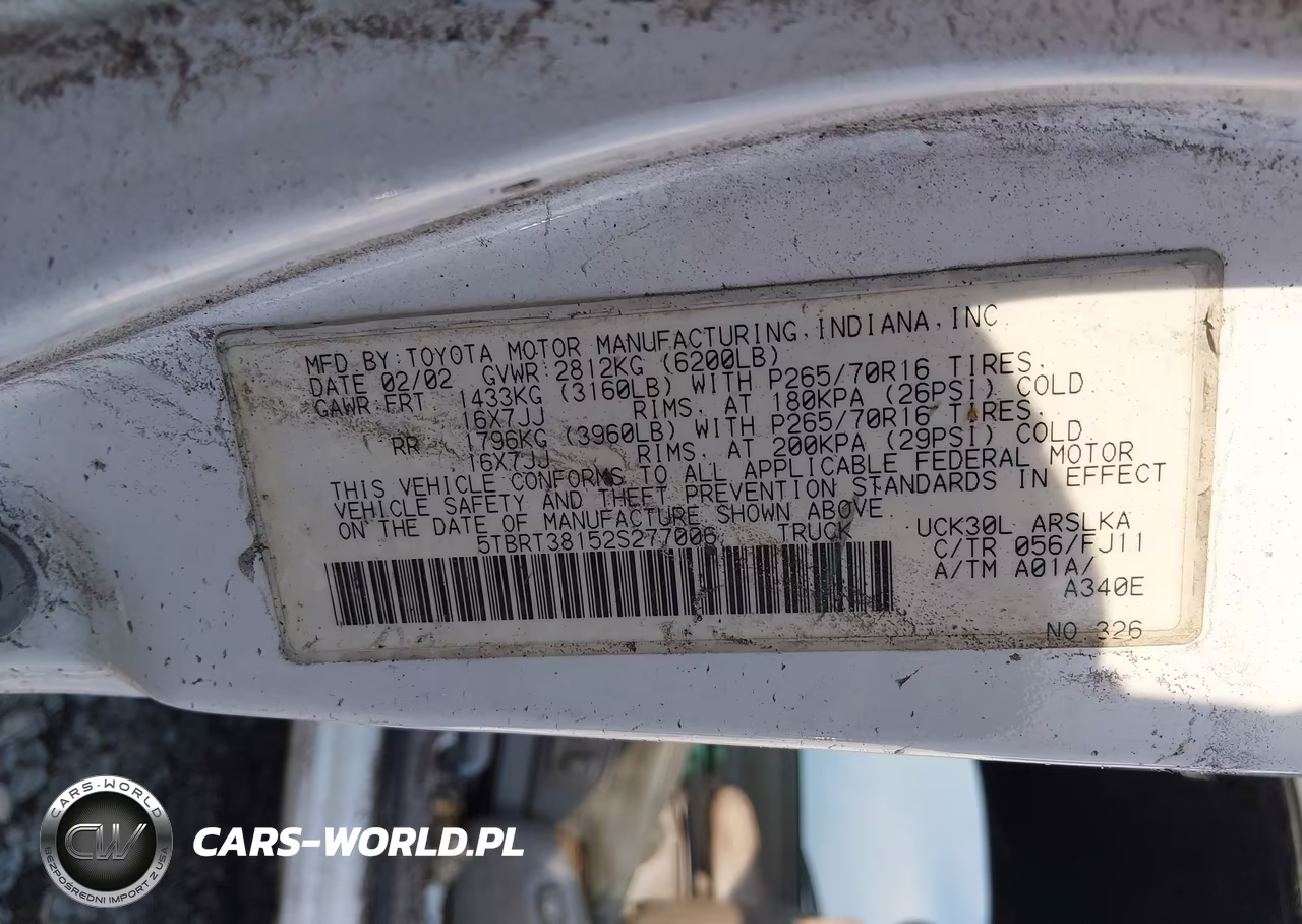 2002 Toyota Tundra Ltd V8 VIN:5TBRT38152S277006 - 9