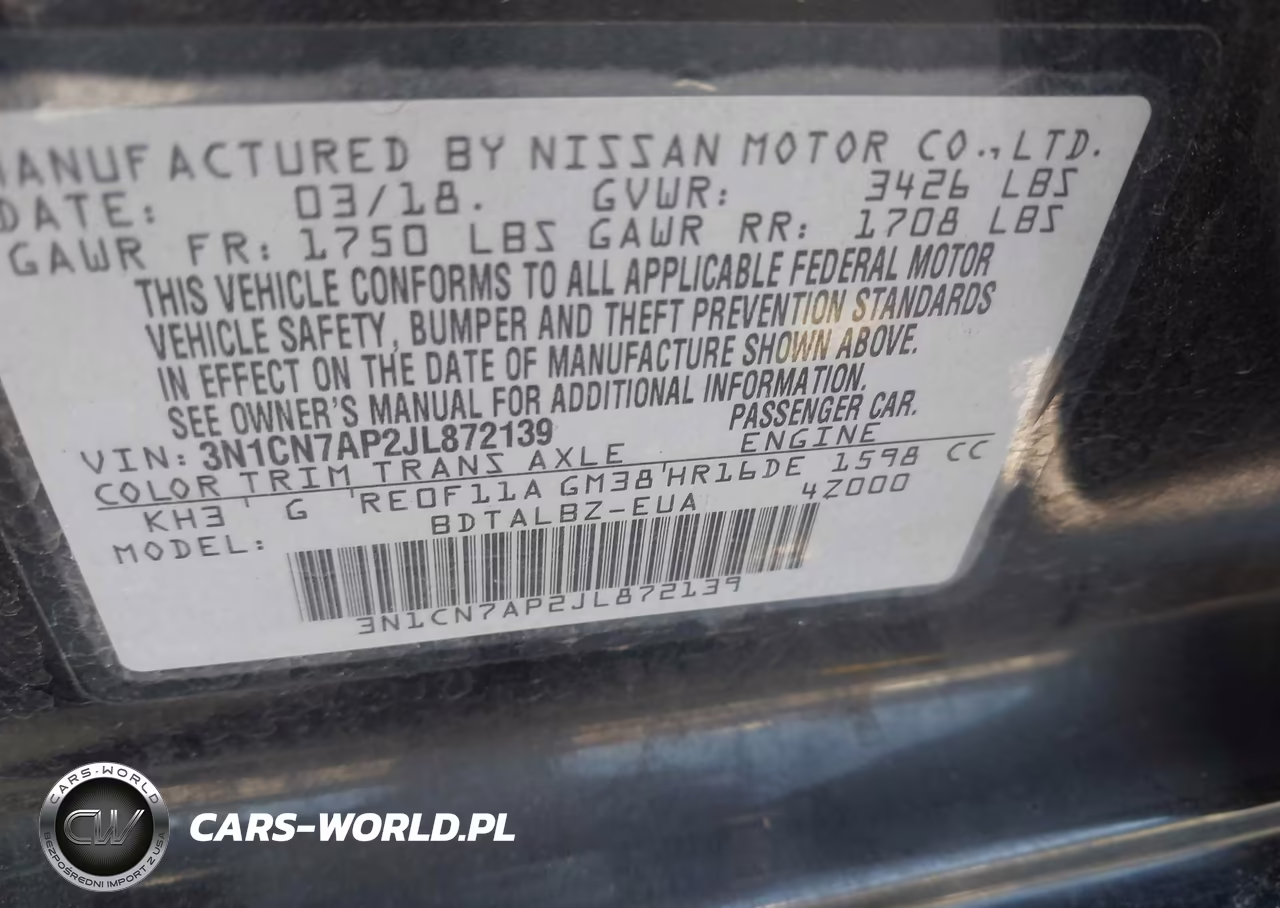 2018 Nissan Versa 1.6 Sv VIN:3N1CN7AP2JL872139 - 9