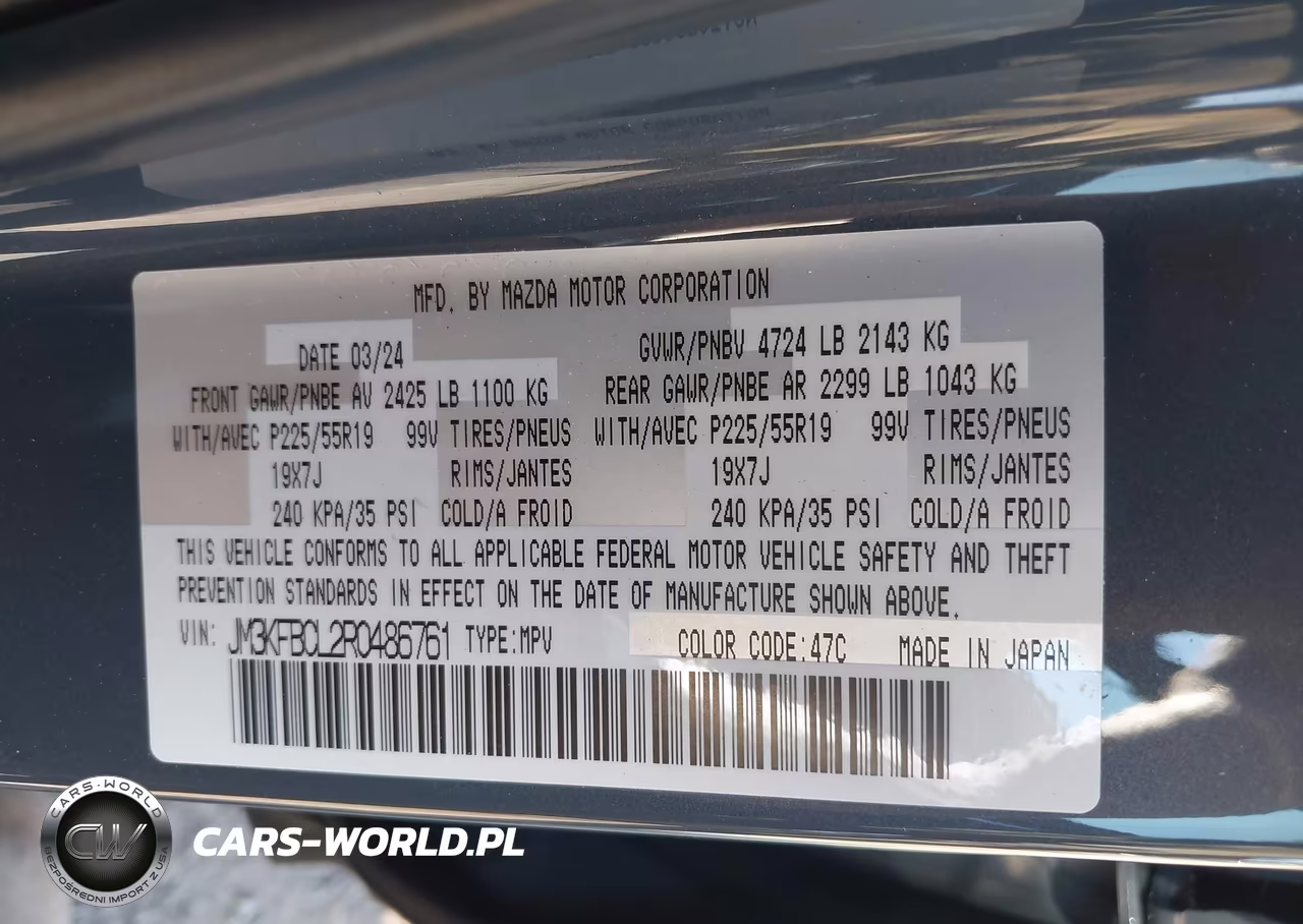 2024 Mazda Cx-5 2.5 S Carbon Edition VIN:JM3KFBCL2R0486761 - 9