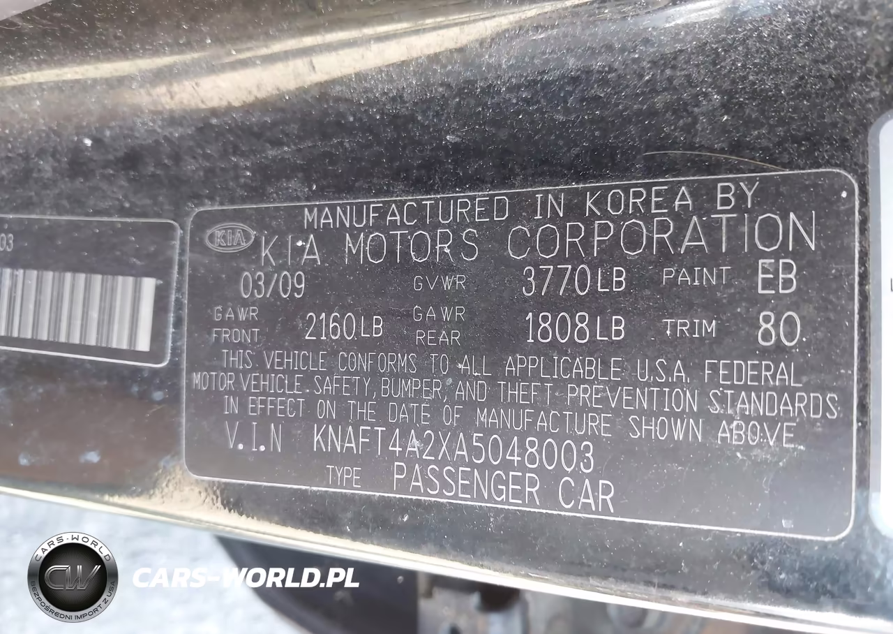 2010 Kia Forte Lx VIN:KNAFT4A2XA5048003 - 9