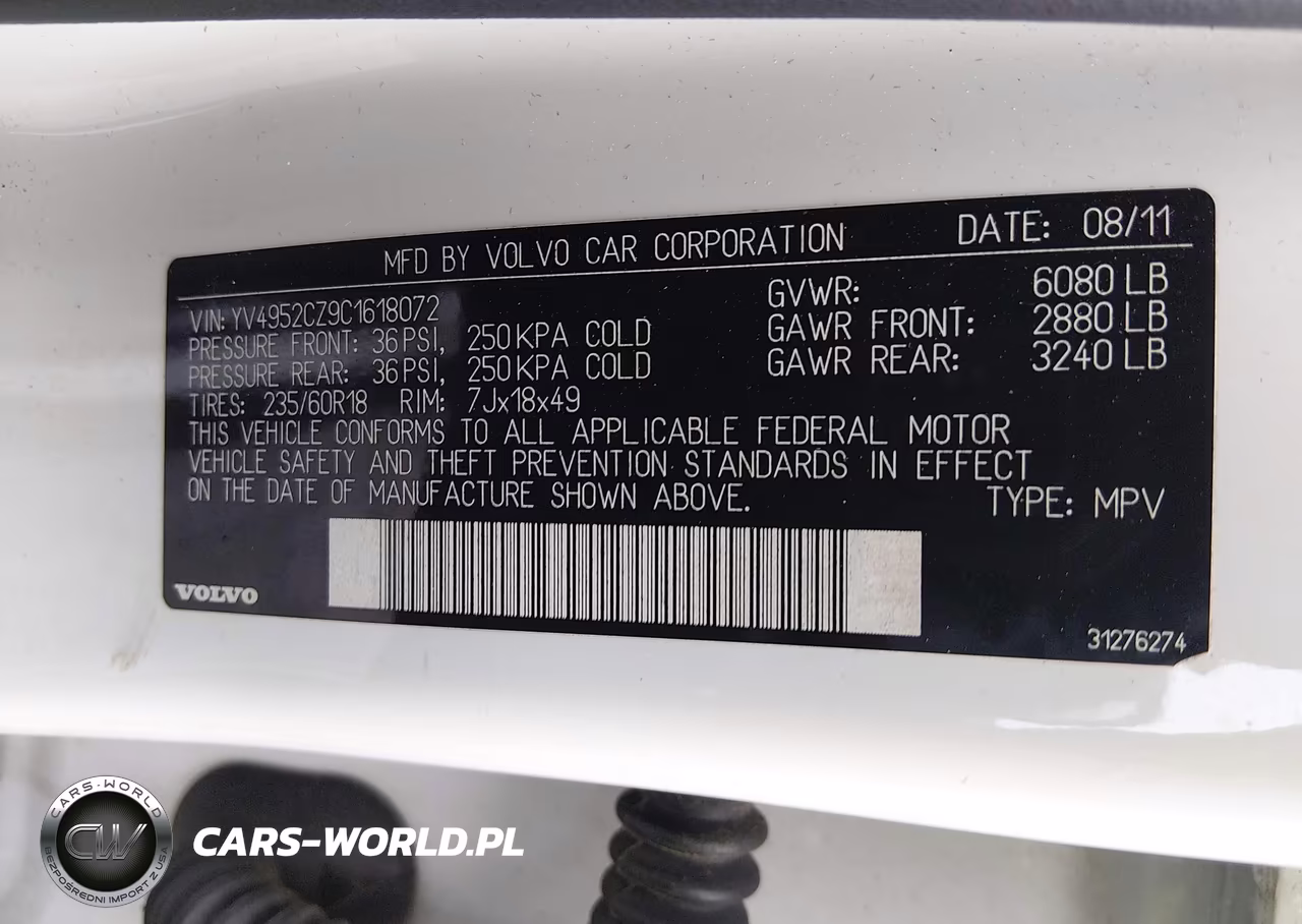 2012 Volvo Xc90 3.2 Platinum VIN:YV4952CZ9C1618072 - 9