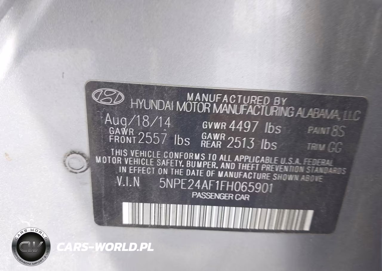 2015 Hyundai Sonata Se VIN:5NPE24AF1FH065901 - 9