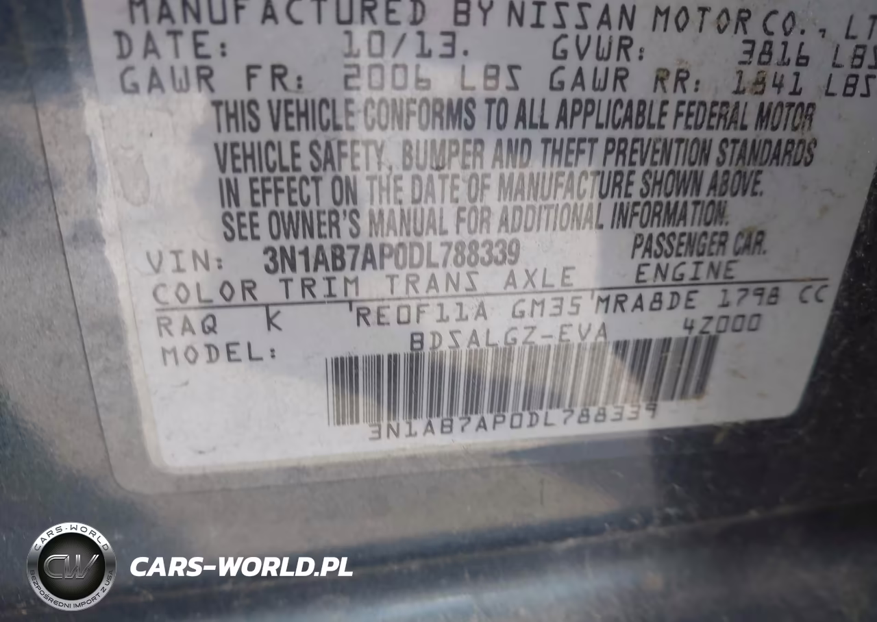 2013 Nissan Sentra Sl VIN:3N1AB7AP0DL788339 - 9