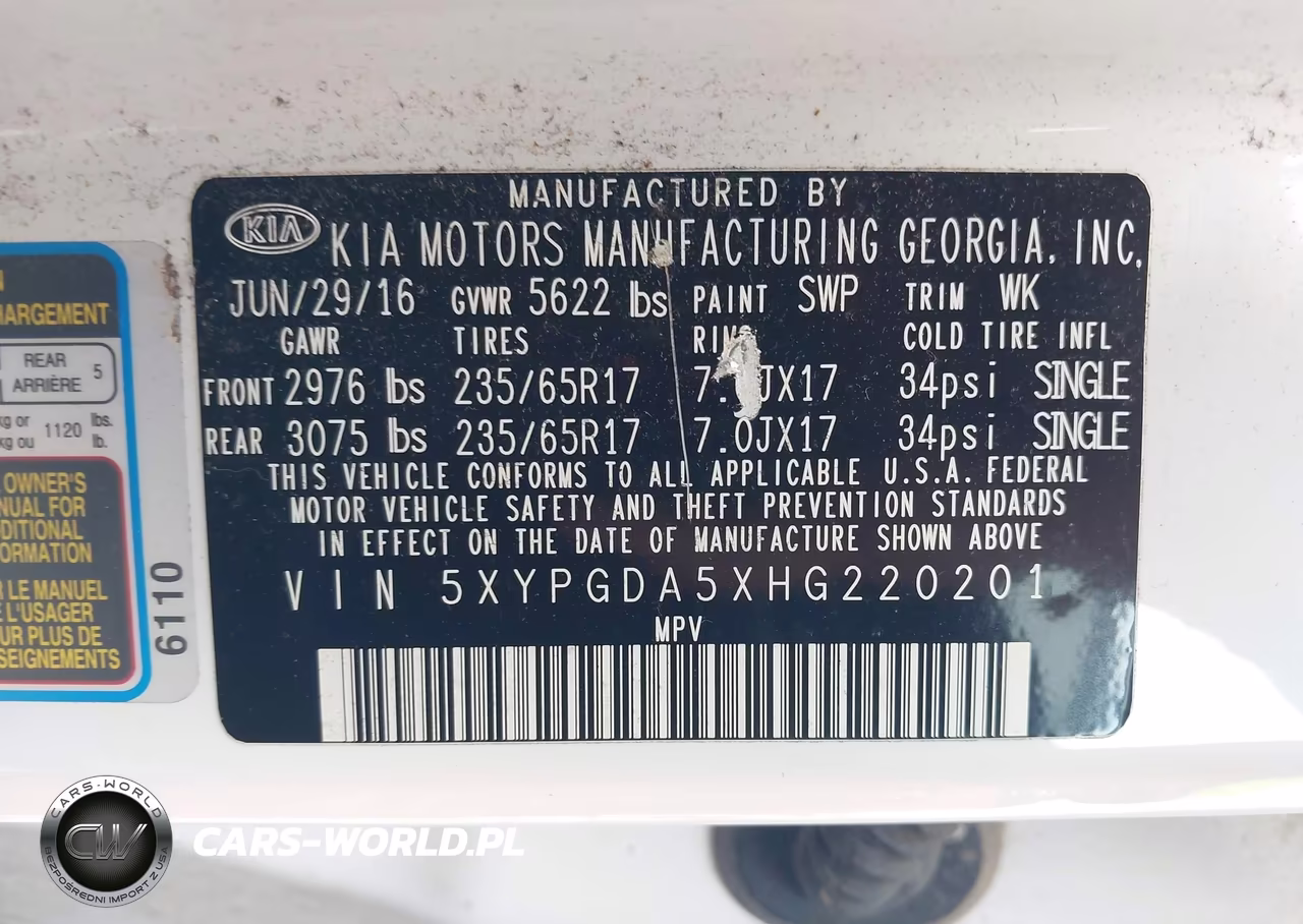 2017 Kia Sorento 3.3L Lx VIN:5XYPGDA5XHG220201 - 9