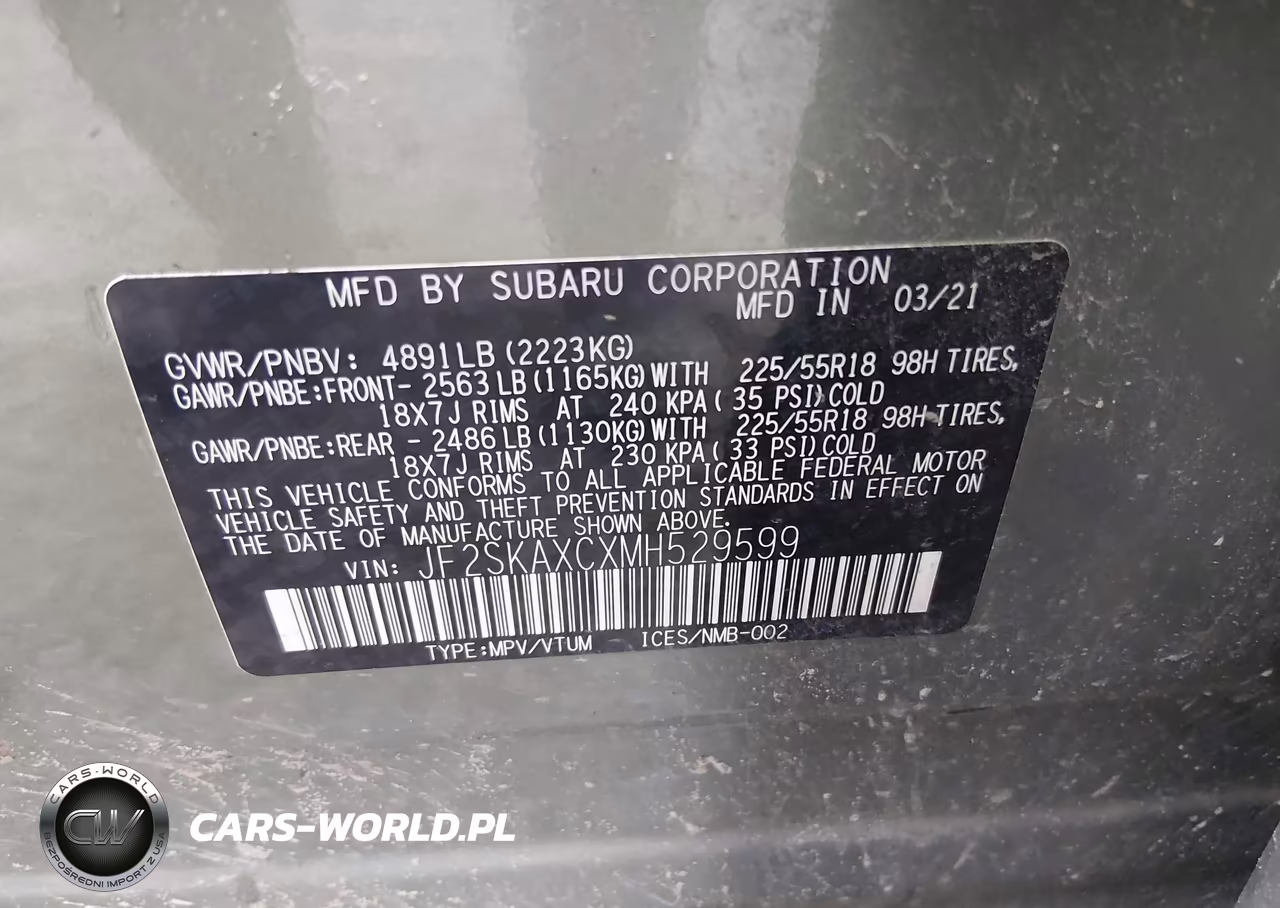 2021 Subaru Forester Touring VIN:JF2SKAXCXMH529599 - 9