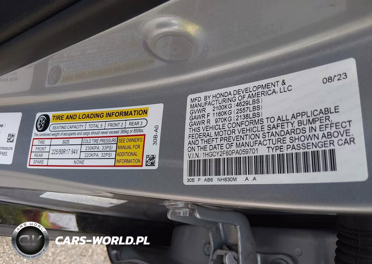 2023 Honda Accord Hybrid Ex-L VIN:1HGCY2F60PA059701 - 9