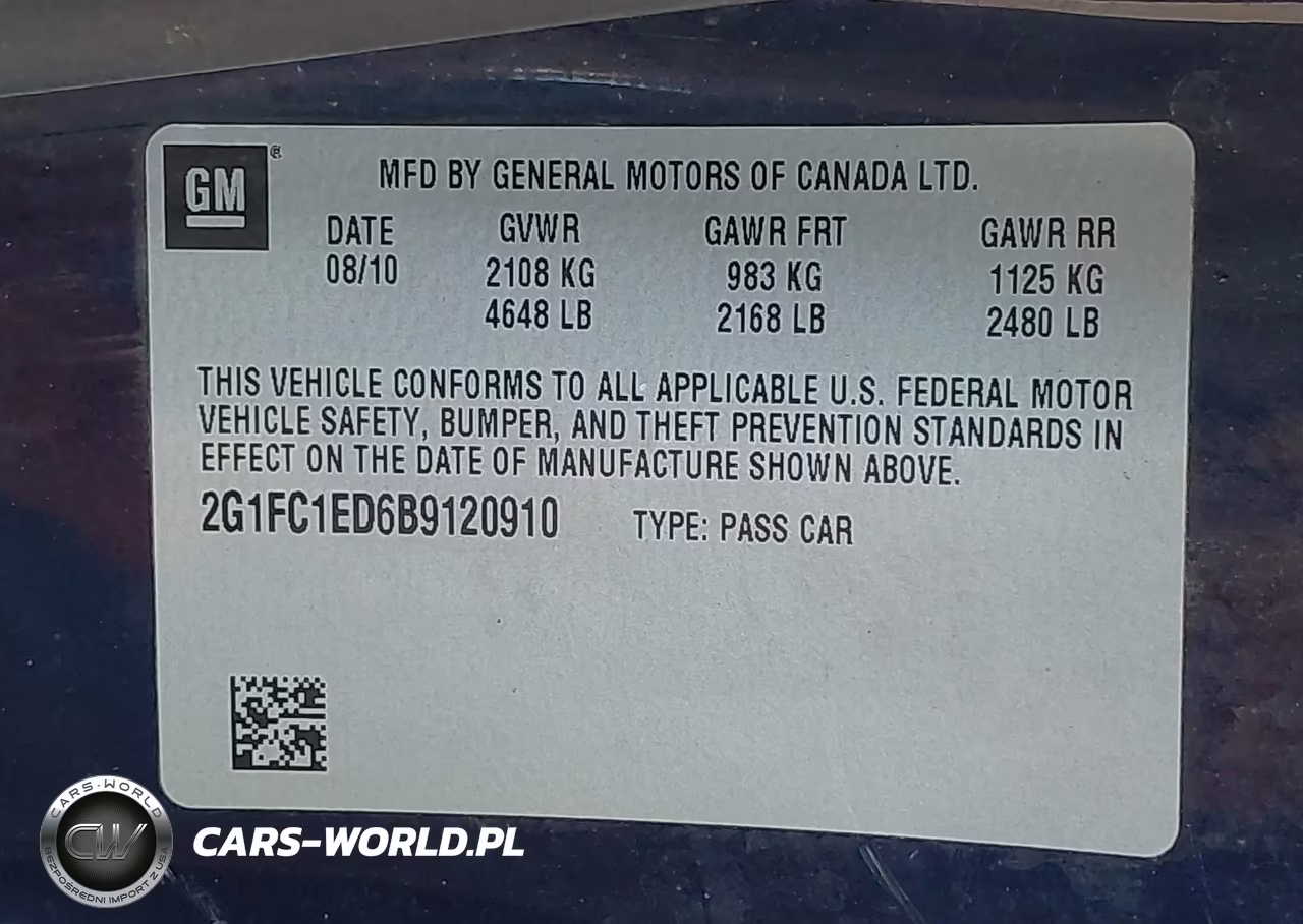 2011 Chevrolet Camaro 2Lt VIN:2G1FC1ED6B9120910 - 9