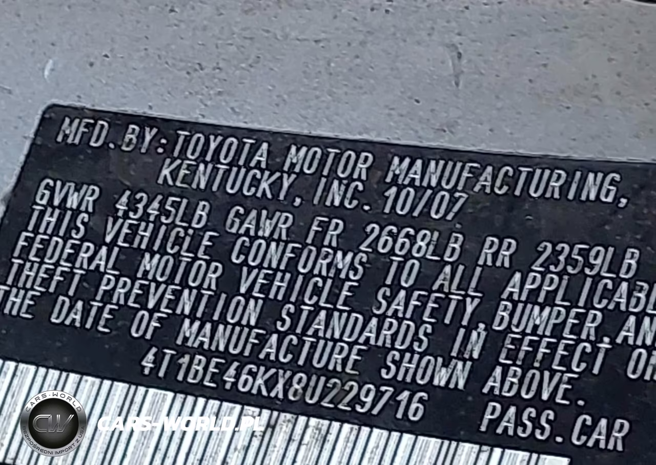 2008 Toyota Camry Le VIN:4T1BE46KX8U229716 - 9