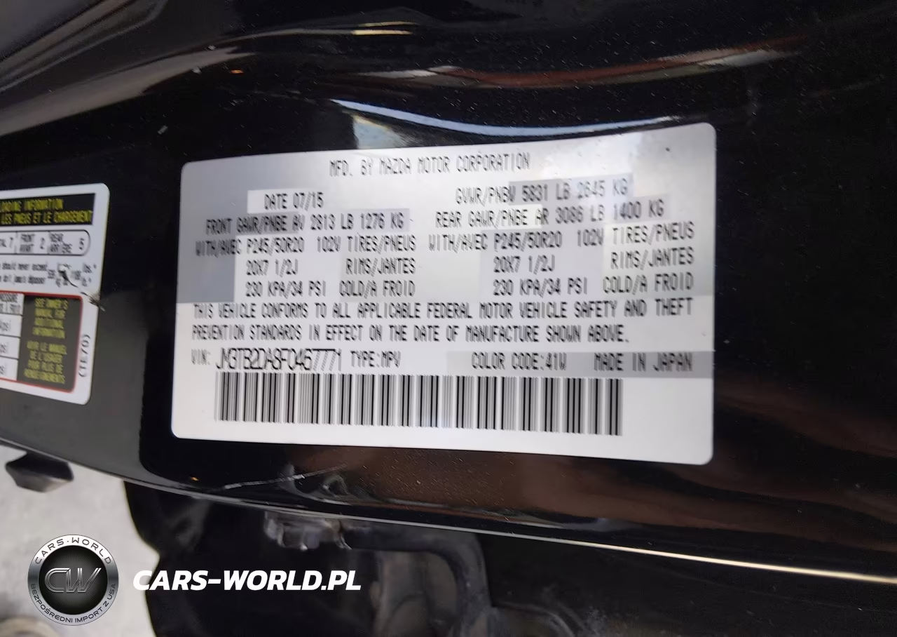 2015 Mazda Cx-9 Grand Touring VIN:JM3TB2DA8F0467771 - 9