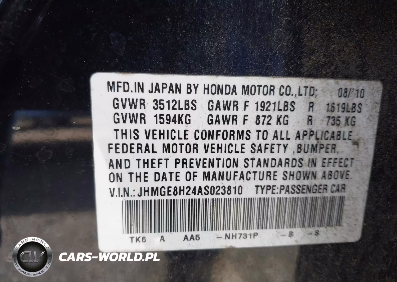 2010 Honda Fit VIN:JHMGE8H24AS023810 - 9