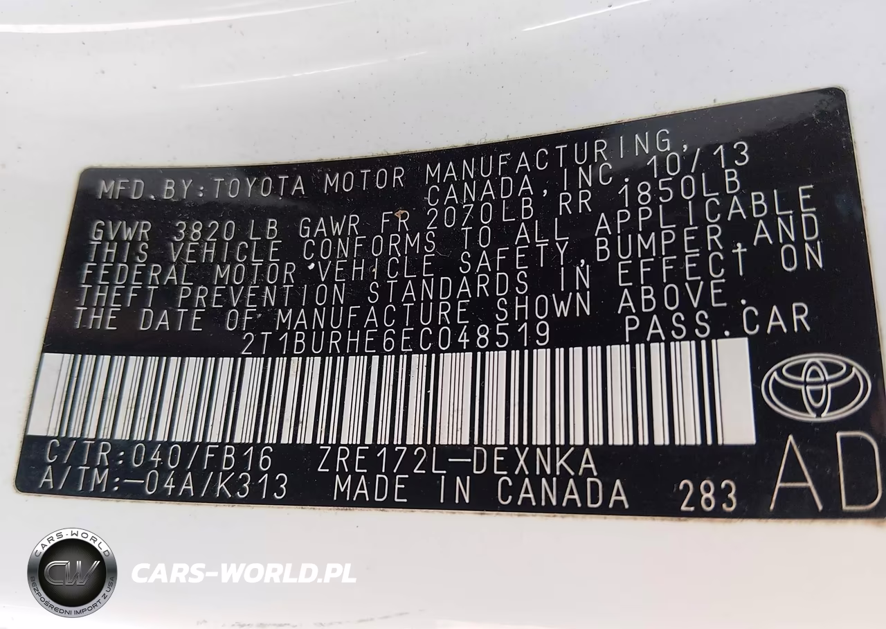 2014 Toyota Corolla Le VIN:2T1BURHE6EC048519 - 9