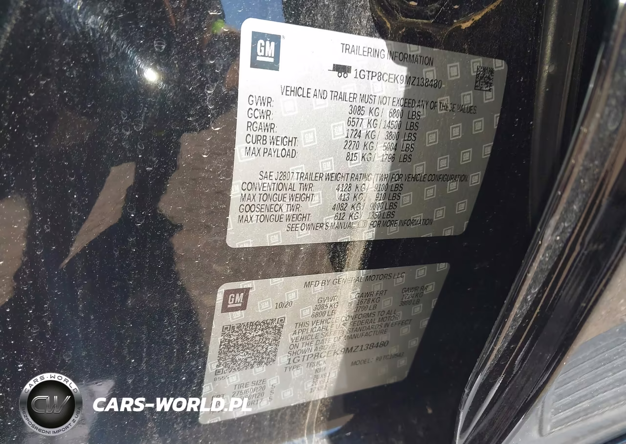 2021 GMC Sierra 1500 2Wd Short Box Elevation VIN:1GTP8CEK9MZ138480 - 9