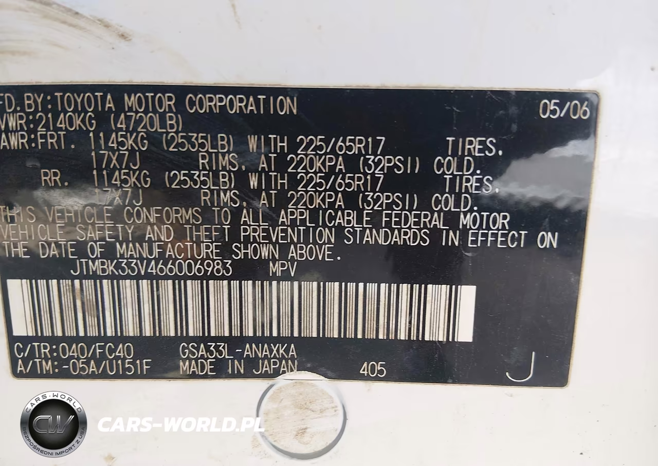 2006 Toyota Rav4 Base V6 VIN:JTMBK33V466006983 - 9