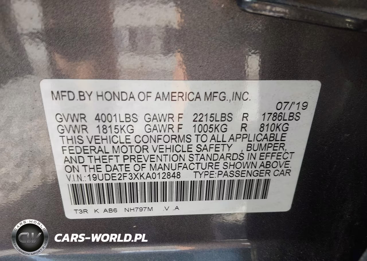 2019 Acura Ilx Standard VIN:19UDE2F3XKA012848 - 9