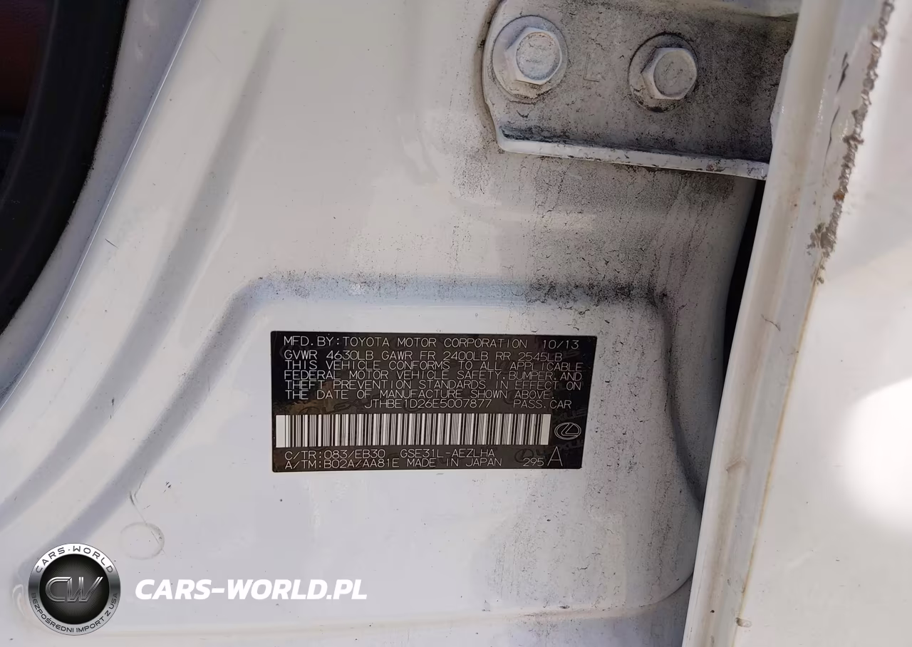 2014 Lexus Is 350 VIN:JTHBE1D26E5007877 - 9