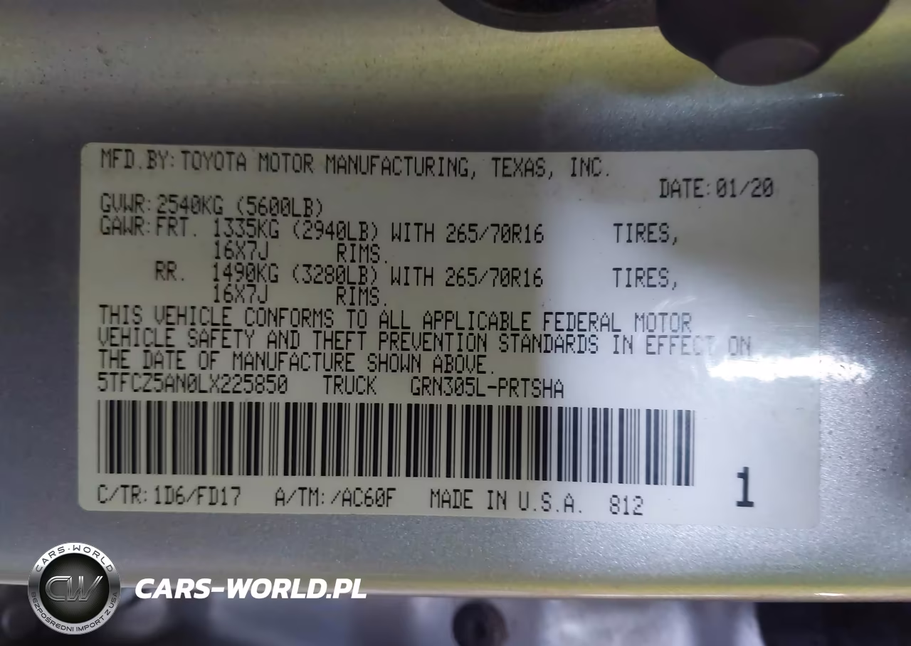 2020 Toyota Tacoma Trd Off-Road VIN:5TFCZ5AN0LX225850 - 9