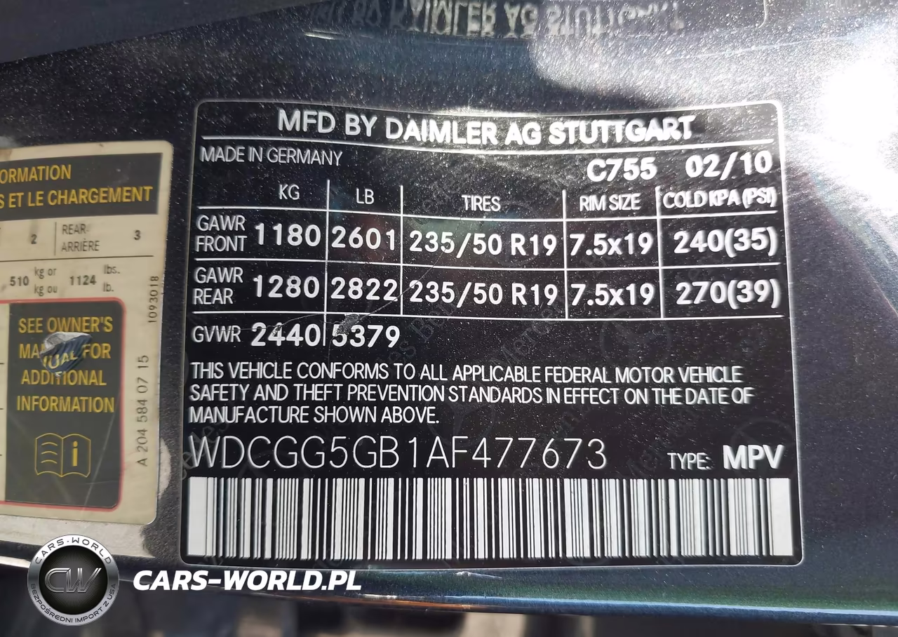 2010 Mercedes-Benz Glk 350 VIN:WDCGG5GB1AF477673 - 9