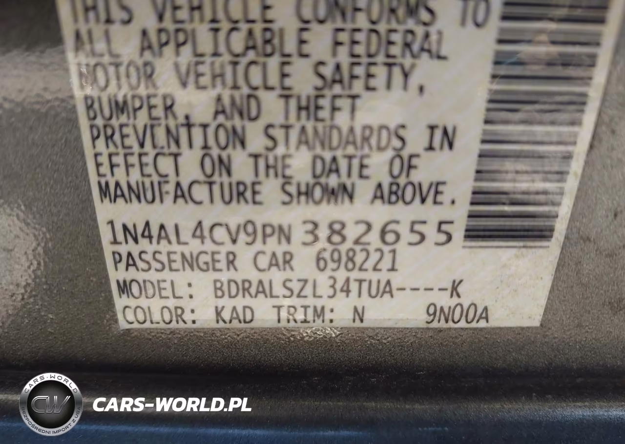 2023 Nissan Altima Sr Vc-Turbo Fwd VIN:1N4AL4CV9PN382655 - 9