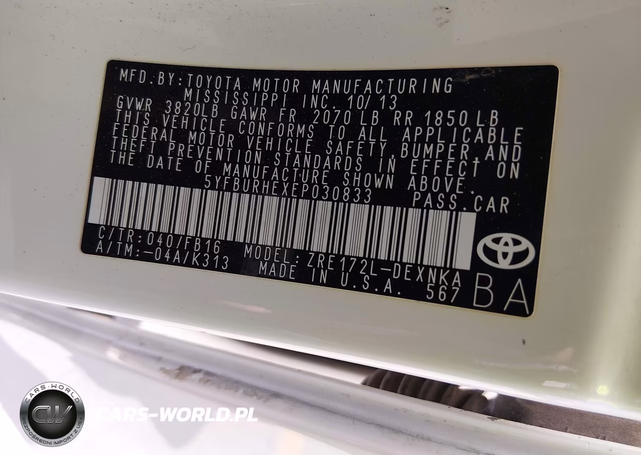 2014 Toyota Corolla Le VIN:5YFBURHEXEP030833 - 9