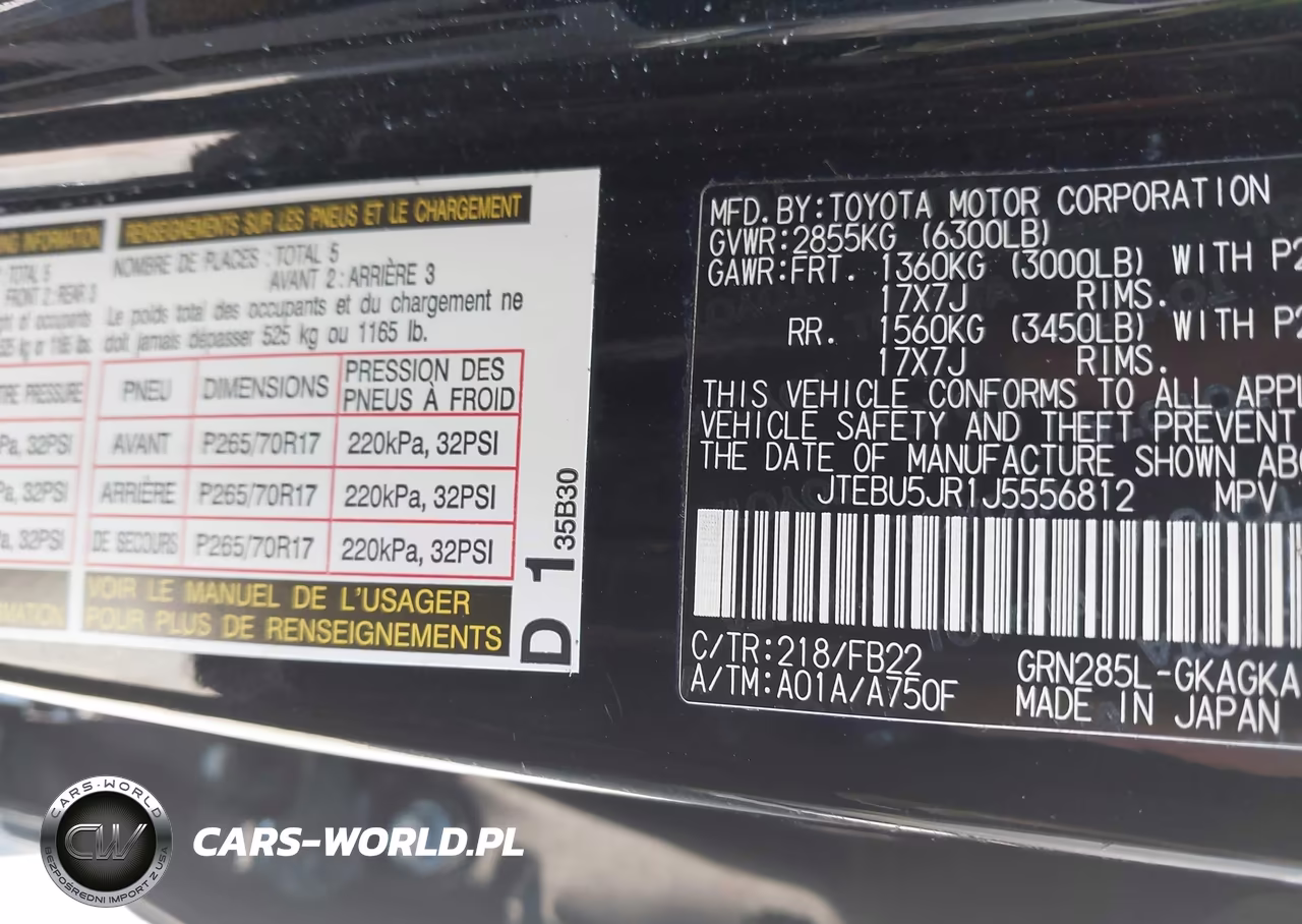 2018 Toyota 4Runner Sr5 VIN:JTEBU5JR1J5556812 - 9