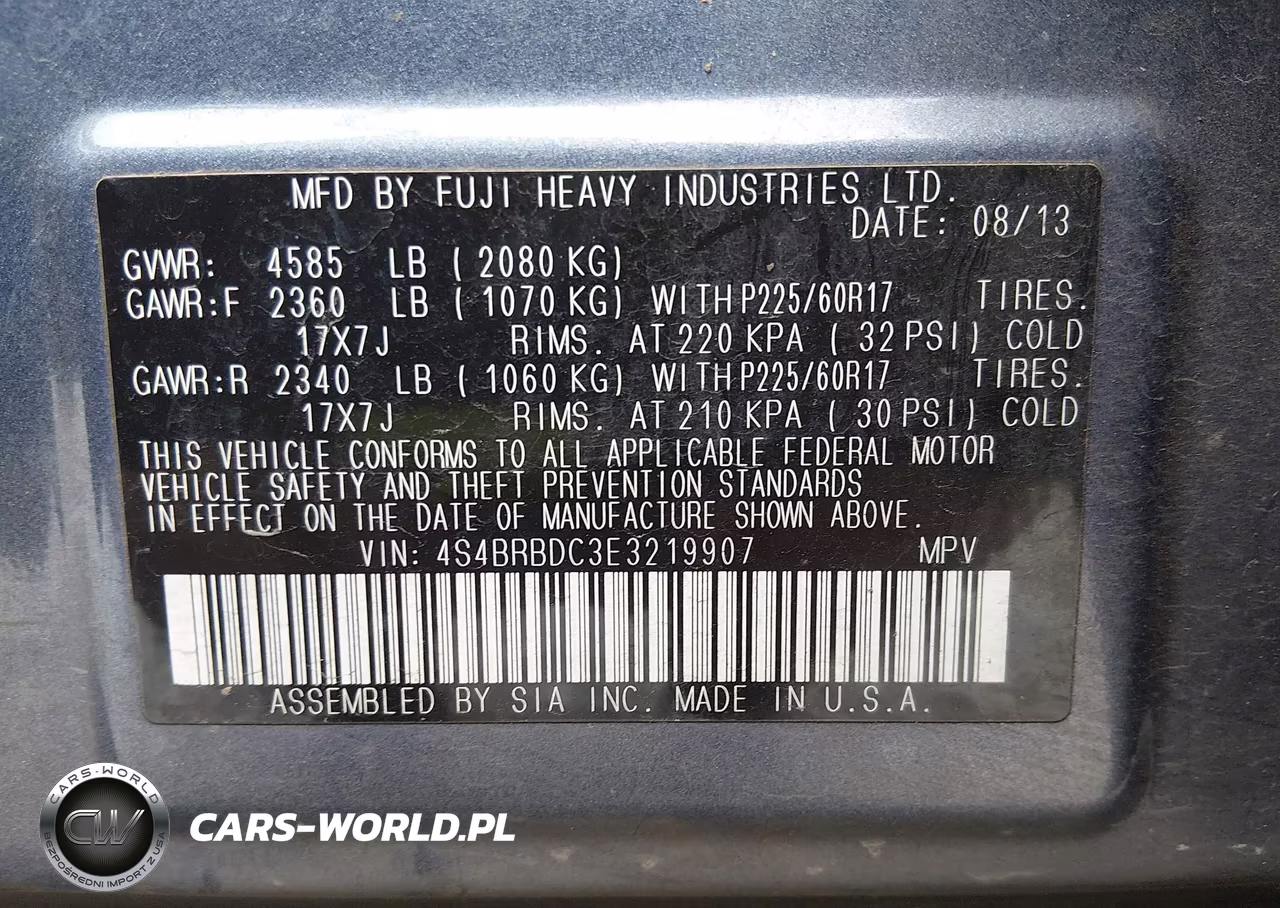 2014 Subaru Outback 2.5I Premium VIN:4S4BRBDC3E3219907 - 9