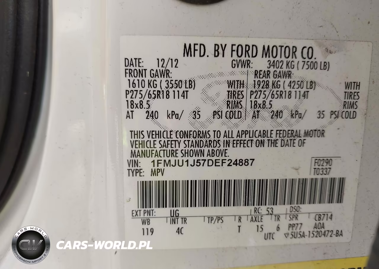 2013 Ford Expedition Xlt VIN:1FMJU1J57DEF24887 - 9
