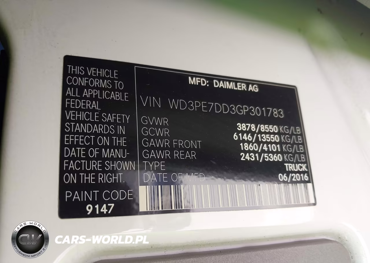 2016 Mercedes-Benz Sprinter 2500 Normal Roof VIN:WD3PE7DD3GP301783 - 9