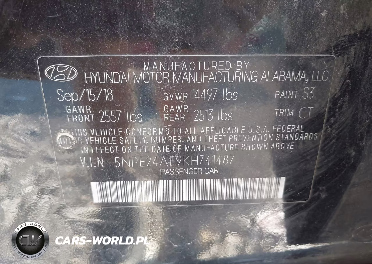 2019 Hyundai Sonata Se VIN:5NPE24AF9KH741487 - 9