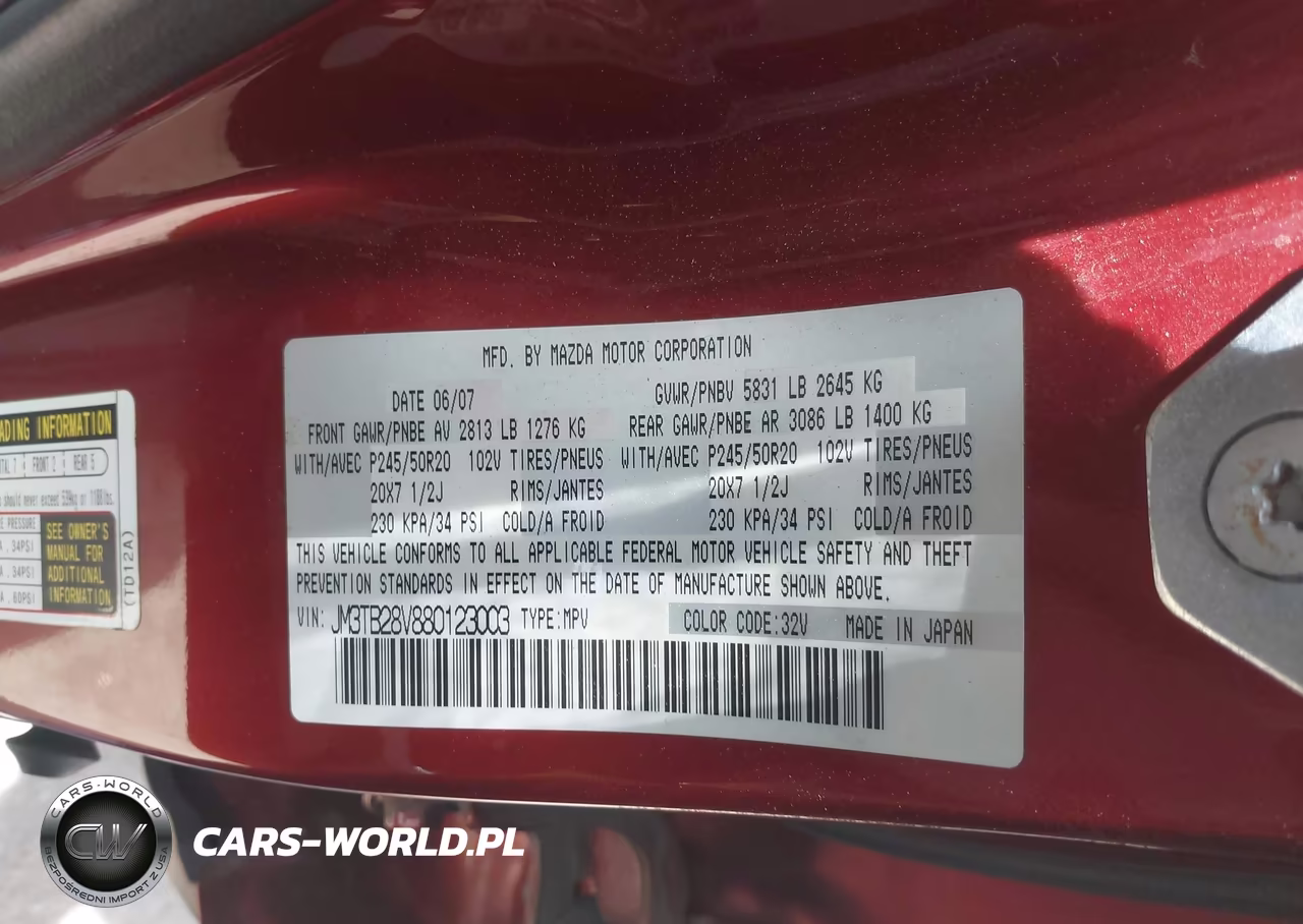 2008 Mazda Cx-9 Grand Touring VIN:JM3TB28V880123003 - 9