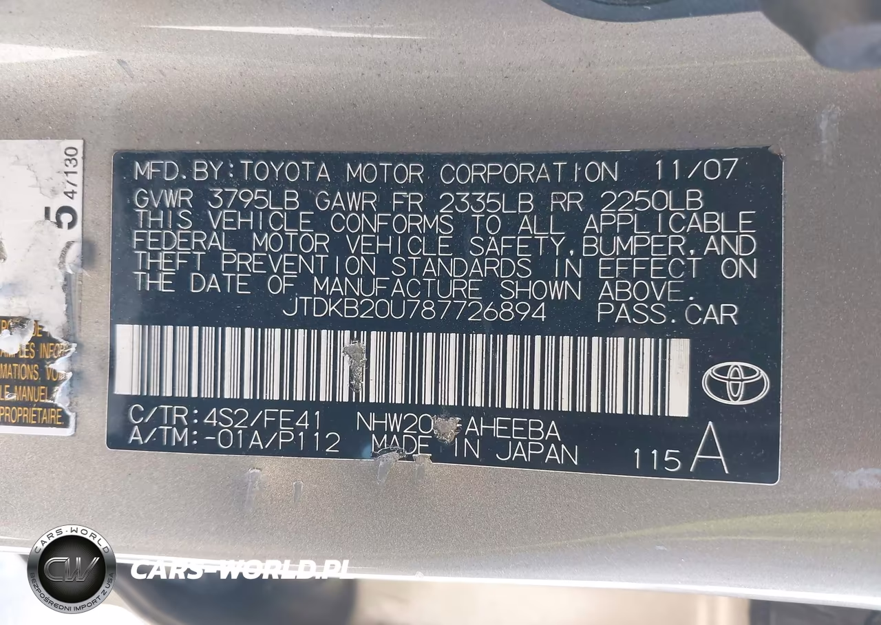 2008 Toyota Prius VIN:JTDKB20U787726894 - 9