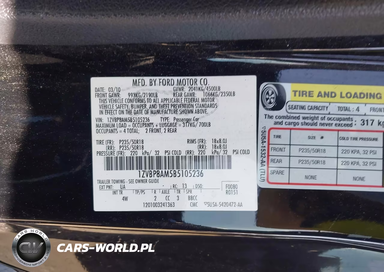 2011 Ford Mustang V6 Premium VIN:1ZVBP8AM5B5105236 - 9
